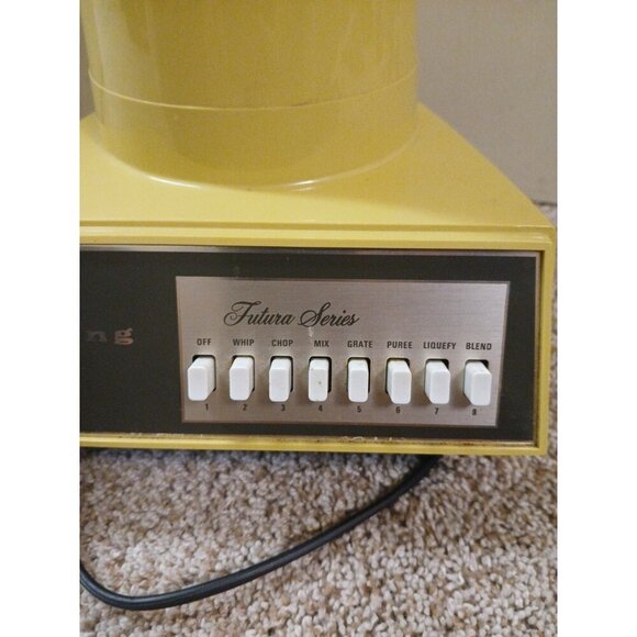 VTG MCM Waring Futura Series 8 Speed Blender Yellow Tested-Works! Model 11-156 - Picture 3 of 12